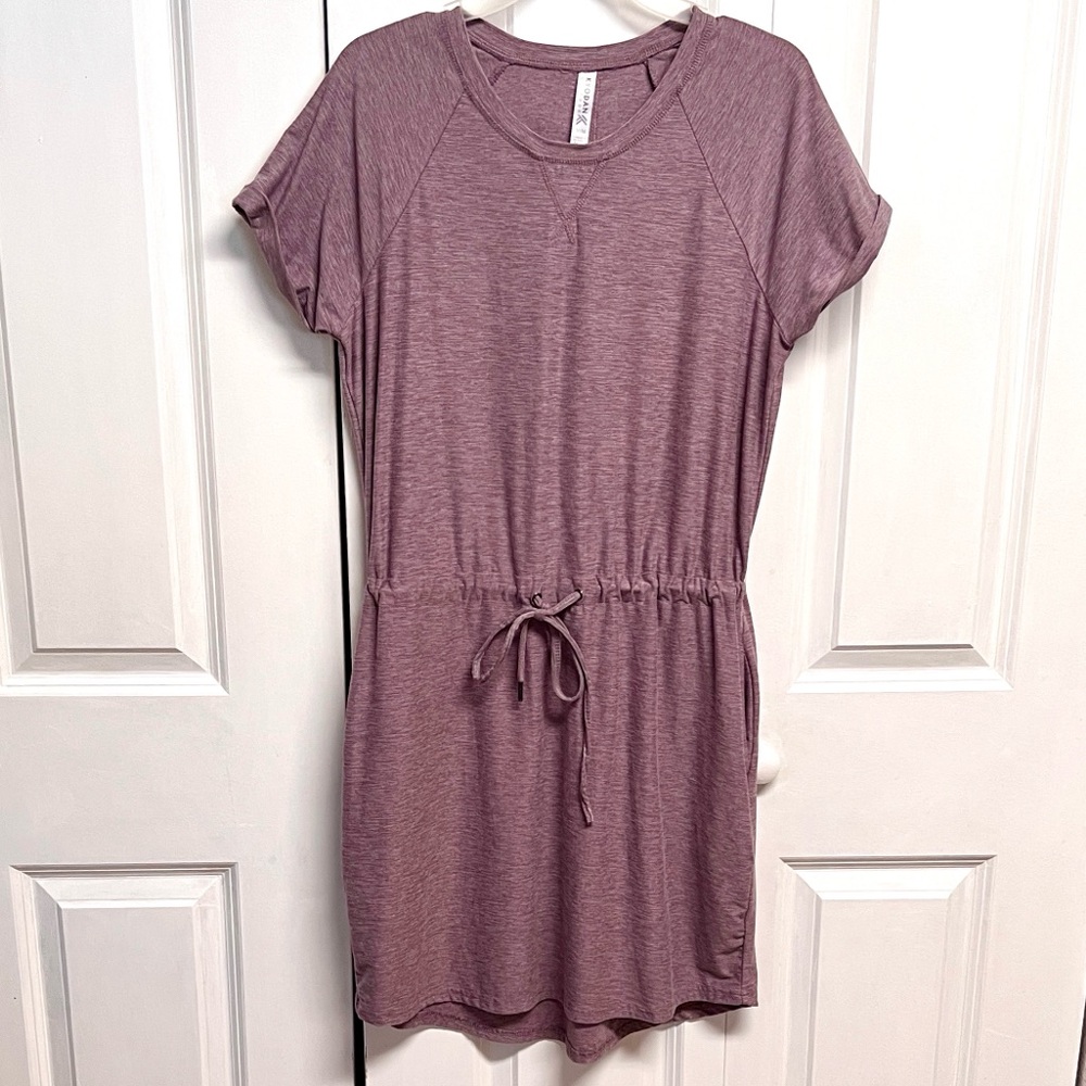 Kyodan Heathered Mauve Performance Crew Neck Casual Dress Size M